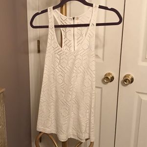 Sheer patterned tank with zipper detail